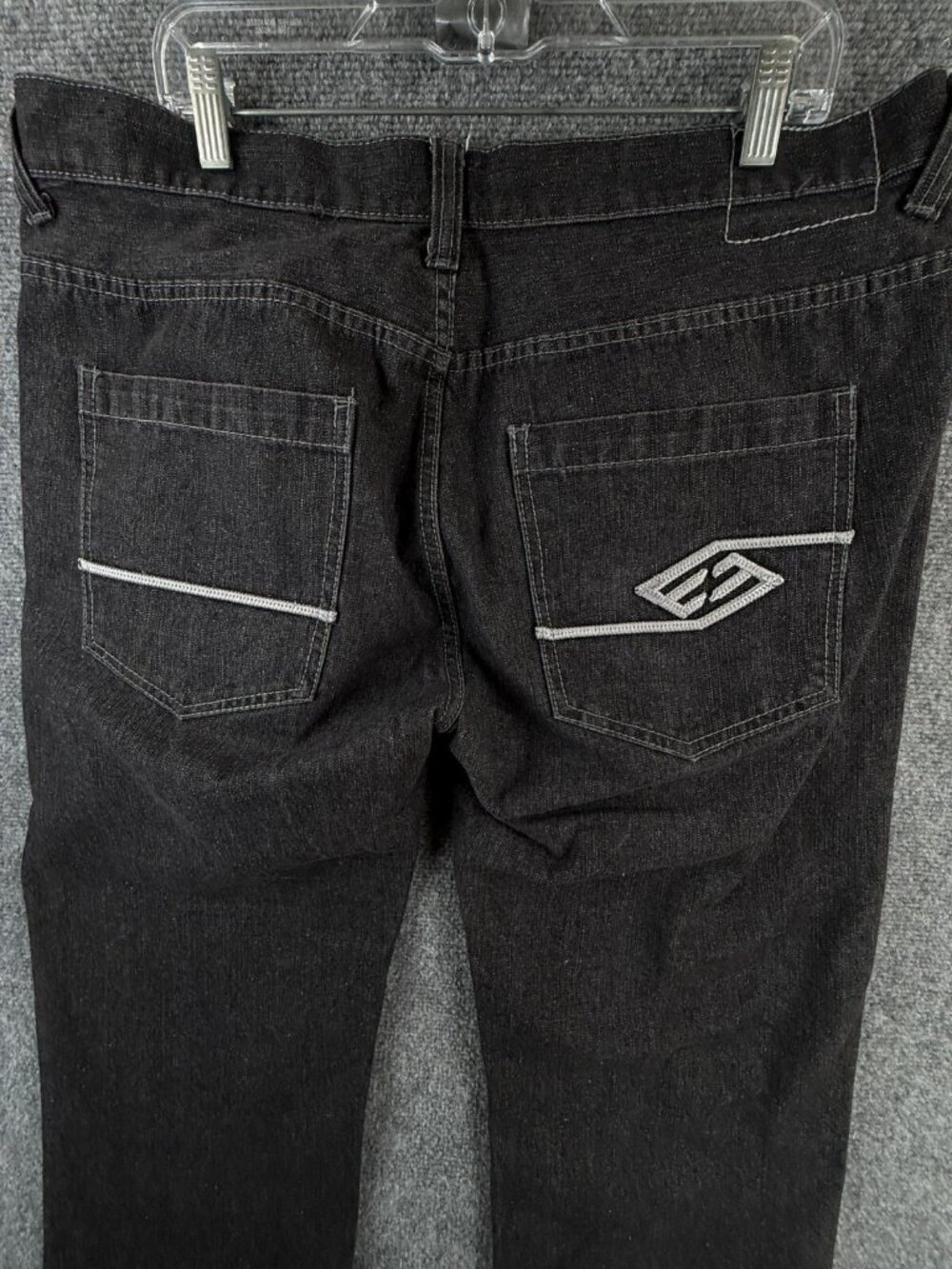 VTG Enyce Jeans Black Denim Hip Hop Baggy Y2K Sean Combs Embroidered ACTL 38X30